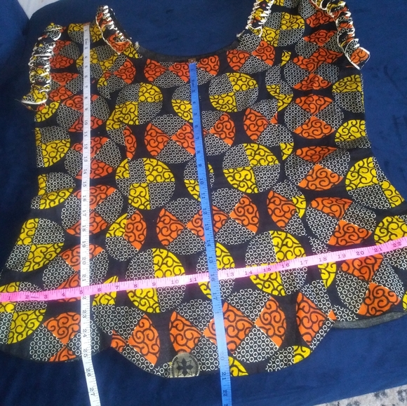 Ankara African 2 piece custom dress plus size 18. Multi colour print. Fully line - Picture 6 of 7